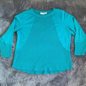 Belle by Kim Gravel Women's Knit Top - Teal - Size 2X